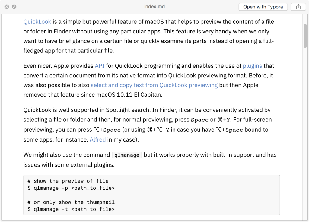 QLCommonMark preview